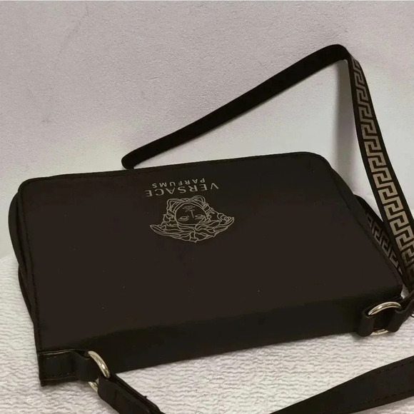 Versace Perfumes expandable black logo shoulder bag - Picture 4 of 16